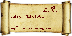 Lehner Nikoletta névjegykártya